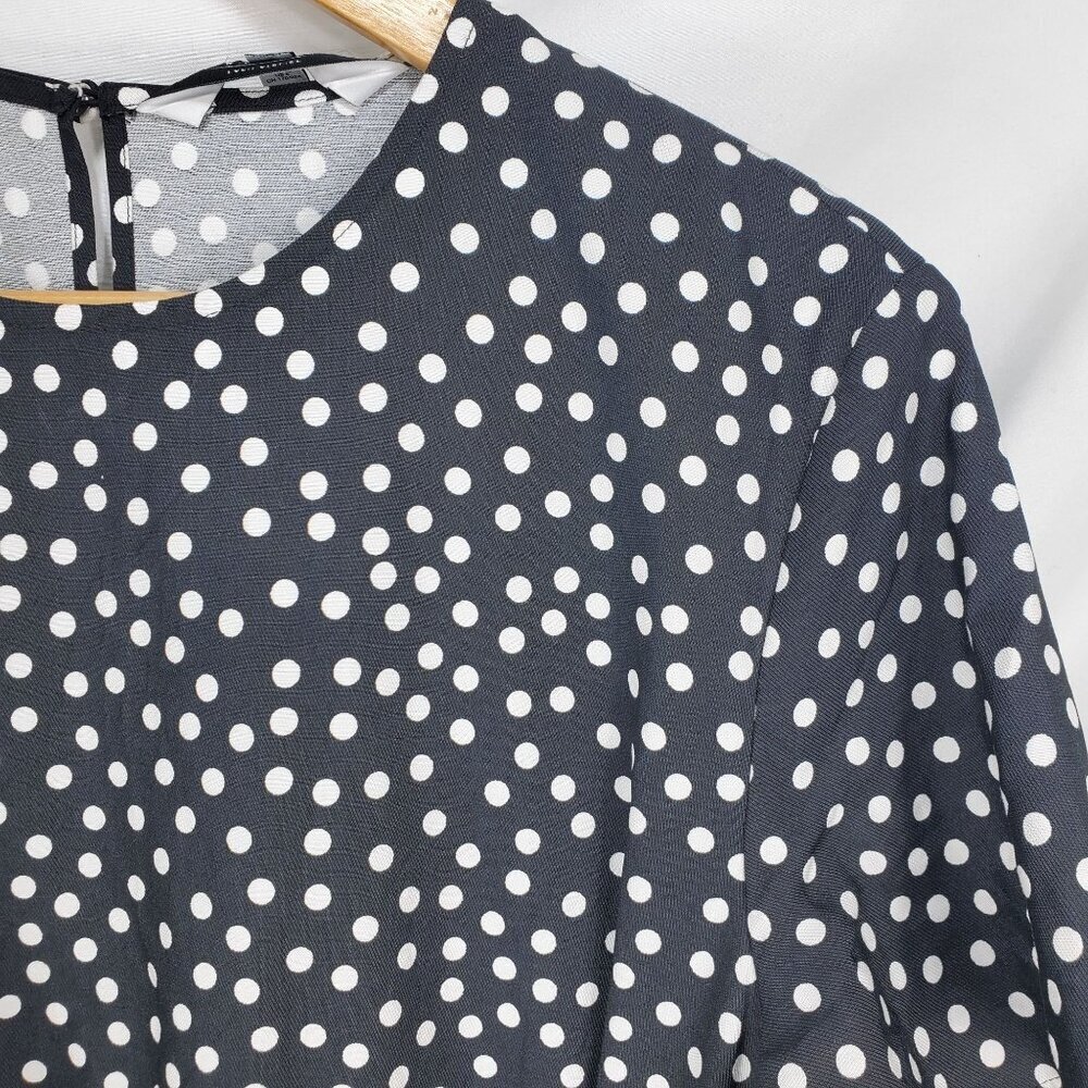 Paris Atelier & Other Stories Women's Black Mini Dress Polka Dot Size 8 (C-7) - Picture 4 of 16